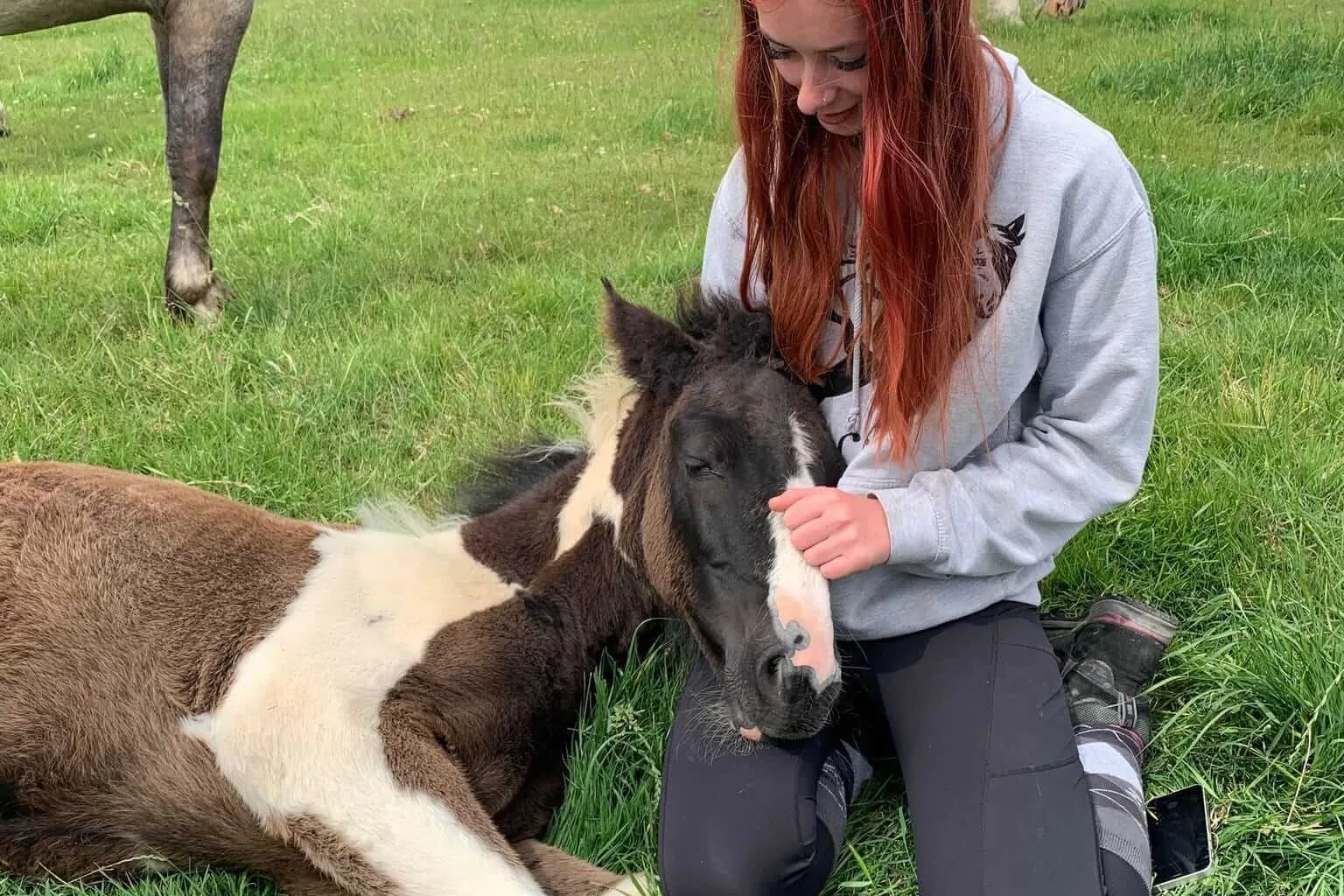 Girl with foal